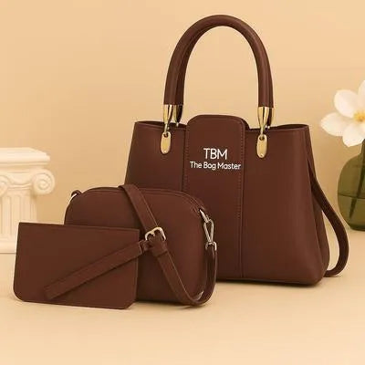 Trendy 3-Piece Handbag Set with Tote, Crossbody and Wallet