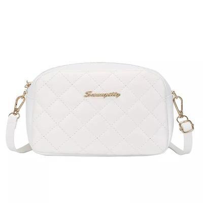 Fashion Women Messenger Bag Lingge Embroidery Shoulder Bag PU Leather Crossbody Handbags With Chain Casual Versatile