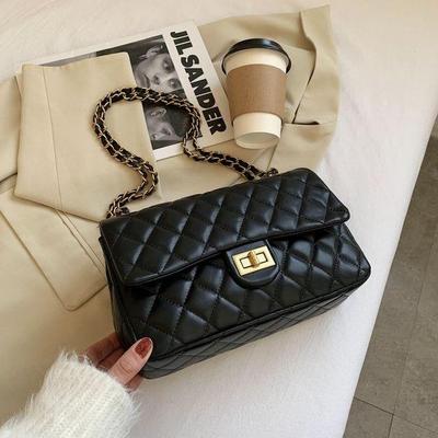 Fashion Trendy Ladies Side Bags Small Chain Leather Fabric Women Purse Handbags Shoulder Bags