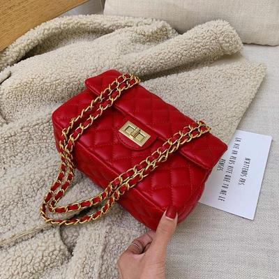 Fashion Trendy Ladies Side Bags Small Chain Leather Fabric Women Purse Handbags Shoulder Bags