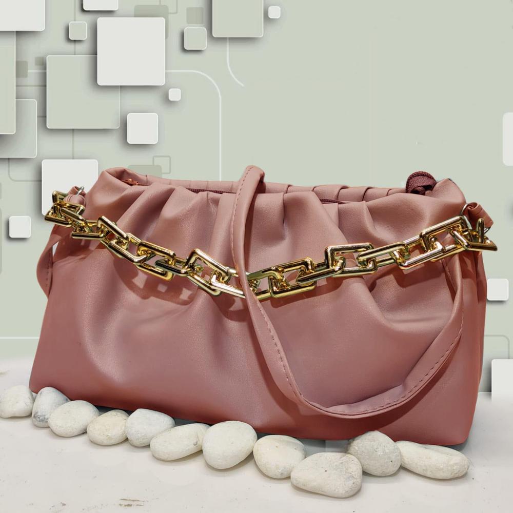 Women's PU Leather Plain Hand Bag