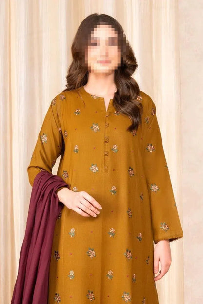 3 Pcs Women's Unstitched Embroidered Suit