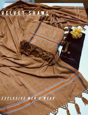 Luxurious Brown Velvet Shawl - Perfect for Any Occasion