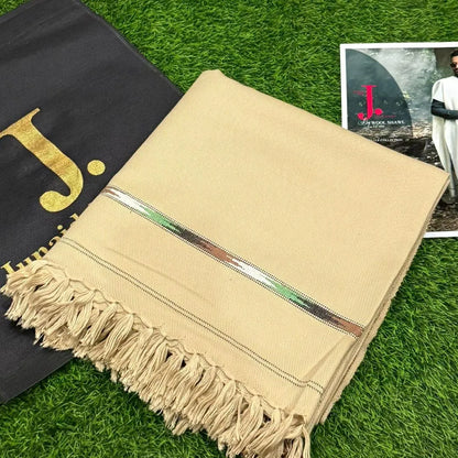 D Skin Plain Wool Blend Men Shawl