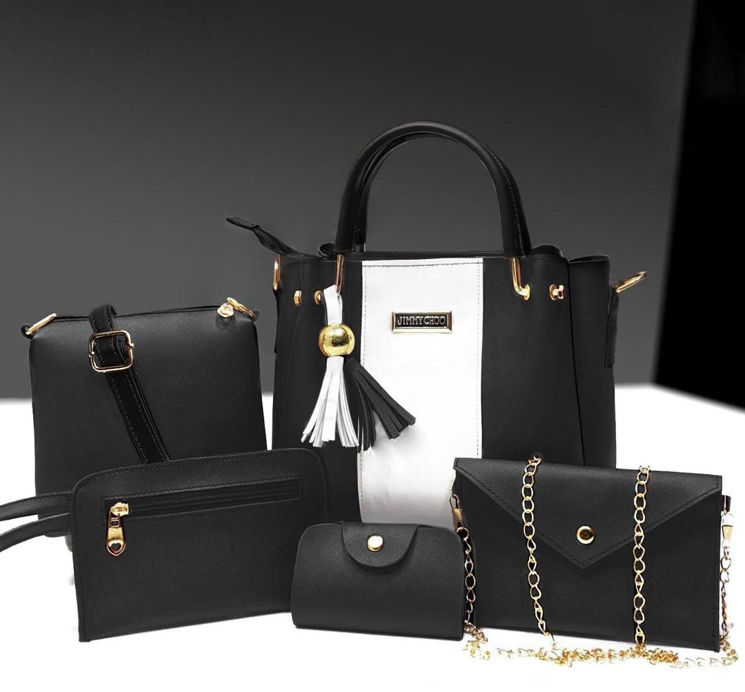 Cynthetic Leather 5pcs Set Ladies Bag Without Long Chain